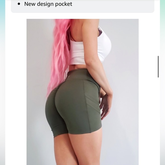 Ineepor | Scrunch Butt Lifting | High Waisted | Biker Shorts | + Pocket - Picture 4 of 6